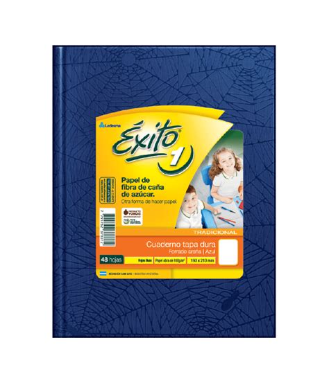 CUADERNO TAPA DURA E1 16X21 ÉXITO FORRADO AZUL 48 HOJAS LISAS 100 G