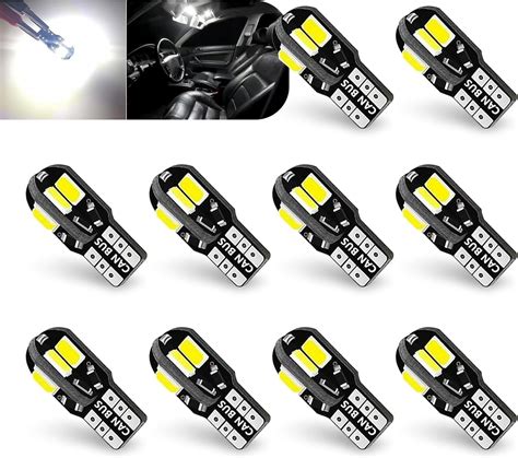 Irinidig 10 PCS T10 Luz LED Para Placa De Carro 12V 5730 8SMD 6500K