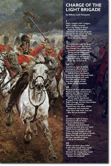 Charge Of The Light Brigade Poem By Lord Alfred Tennyson Art Print Poster T Photo Quote Wall