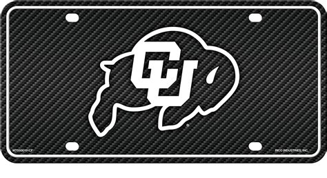 Colorado Ncaa Buffaloes 12x6 Carbon Fiber Design Metal License Plate