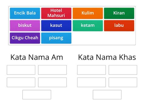 Kata Nama Am Dan Kata Nama Khas Group Sort