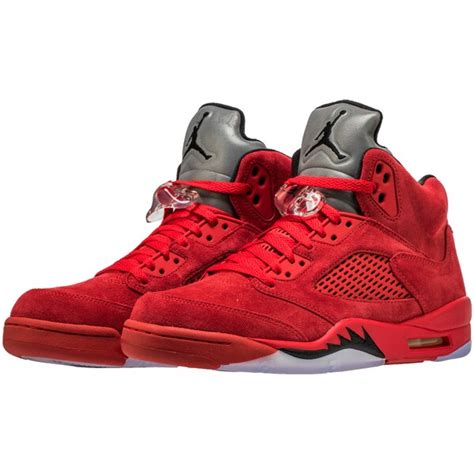 Youth Red Air Jordan 5 Retro Basketball Shoes - NBA Store