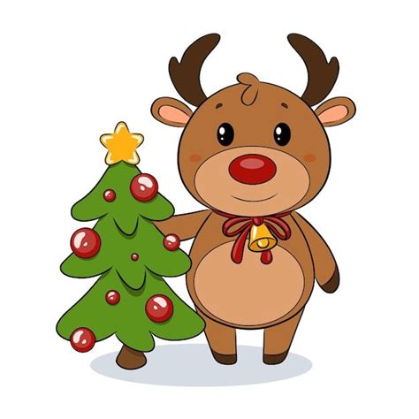 Reno De Navidad De Santa Claus Un árbol De Navidad Verde Con Bolas Y