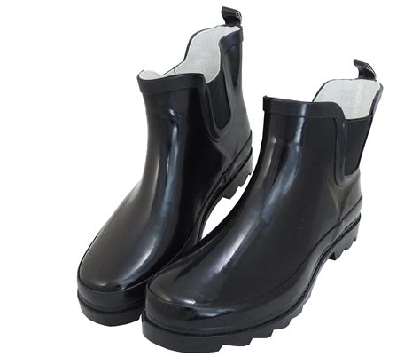 Starbay Womens Waterpoof Garden Ankle Rubber Rain Boots R604 Solid Black Color Size 9