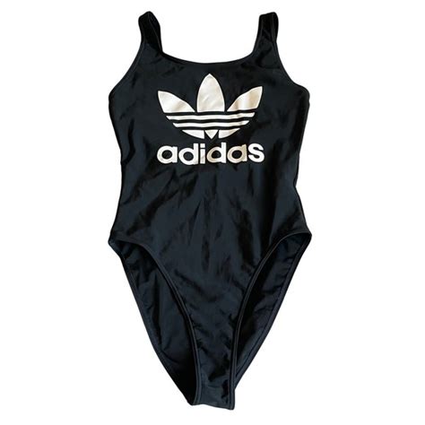 Adidas Swim Adidas Originals Womens Trefoil Black One Piece