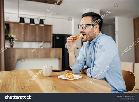 4753 Man Eating Croissant Coffee Images Stock Photos And Vectors