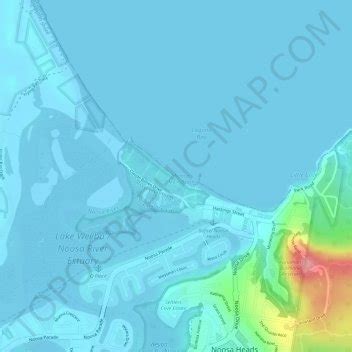 Noosa Main Beach topographic map, elevation, terrain