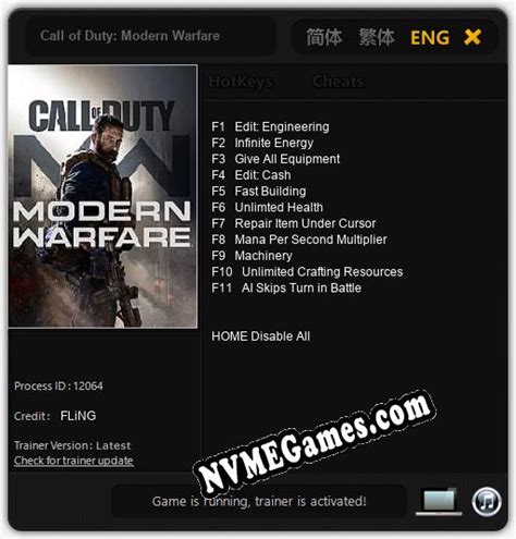 Call Of Duty Modern Warfare Cheats Trainer 11 Fling Nvmegames