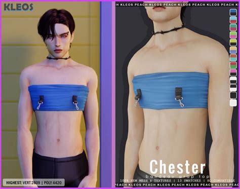 Peach Chester Bandeau Wrap Top Kleos Sims In Gay Outfit