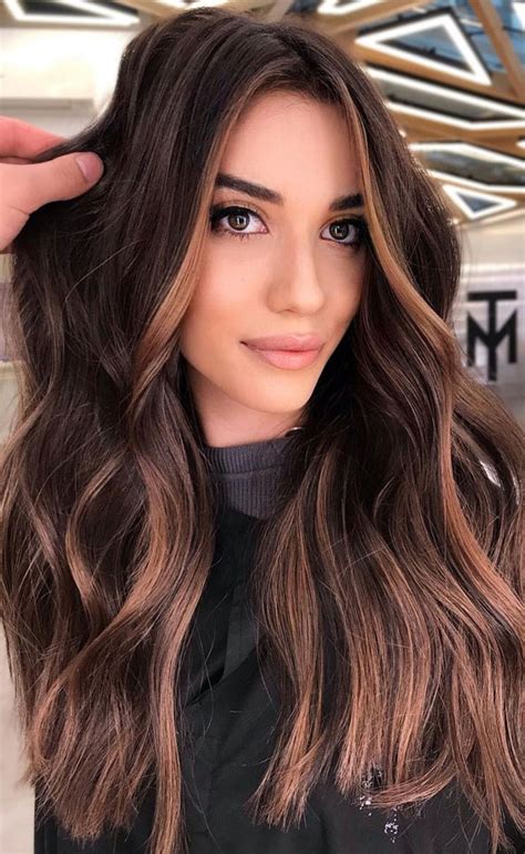 70 Hottest Brown Hair Colour Shades For Stunning Look Dark Hair With Toffee Highlights