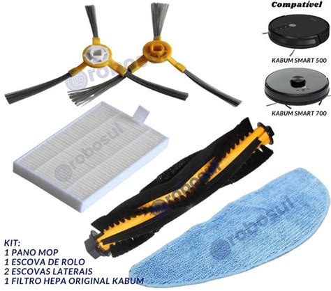 Escovas Filtro Mop Para Rob Aspirador Kabum Smart E Robosul