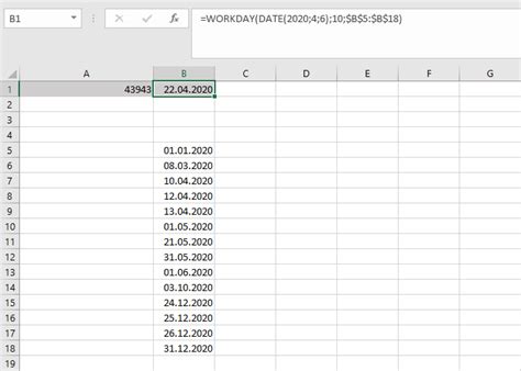 Excel WORKDAY function | How to use WORKDAY() in Excel - IONOS