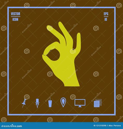 Hand Gesture Okay Vector Icon Stock Vector Illustration Of Social