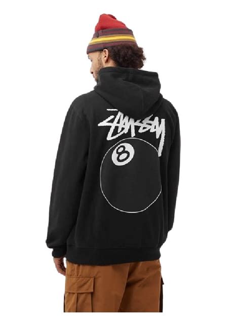 Stussy 8 Ball Black Hoodie Houston Jackets