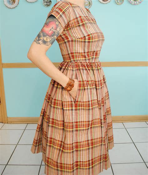 Brown Plaid Dress By Gum By Golly