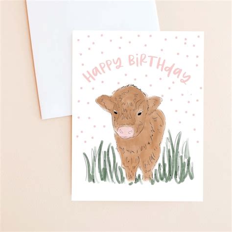 Printable Cow Birthday Card - Etsy