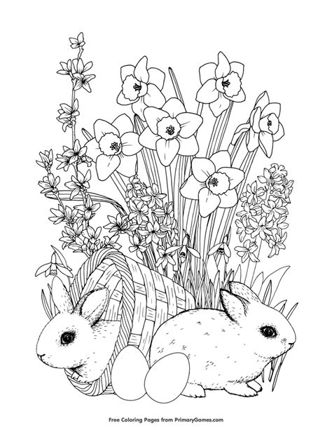 Easter Flowers Coloring Pages To Print Coloring Pages