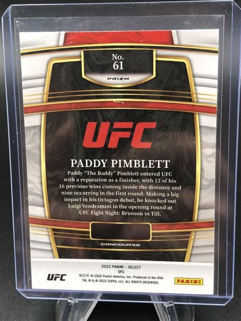 Ufc Panini Select Paddy Pimblett Concourse Orange Flash Prizm