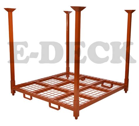 Foldable And Stackable Metal Pallet Tire Rack For Warehouse Storage