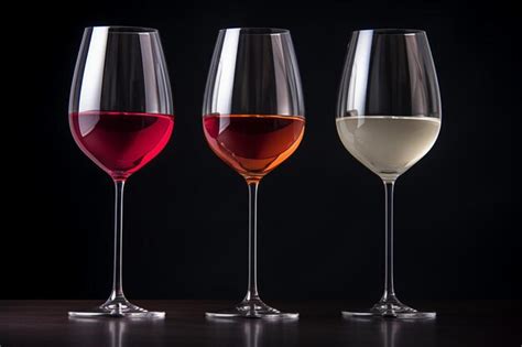 Premium Photo Red White And Rose Wine Glasses Up