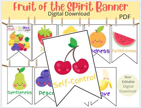 Fruit of the Spirit Banner Printables // Fruit of the Spirit - Etsy