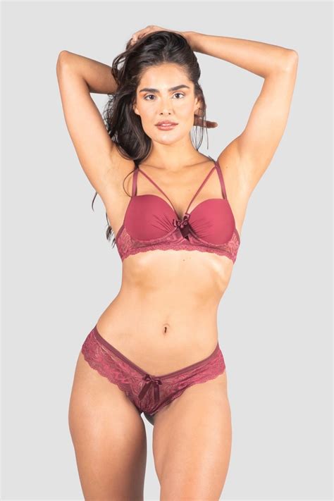 Conjunto Lingerie Morgana Vinho Ref P E Kaisan