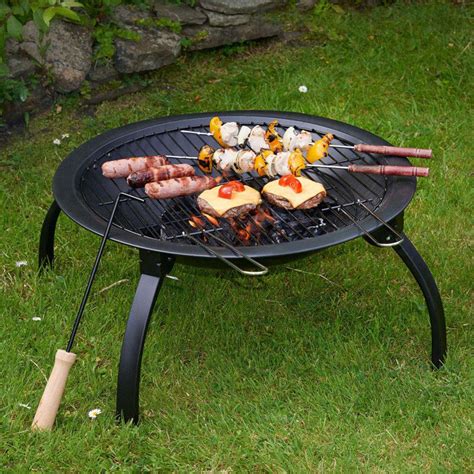 Soga 2 In 1 Outdoor Portable Fold Fire Pit Bbq Grill Patio Camping