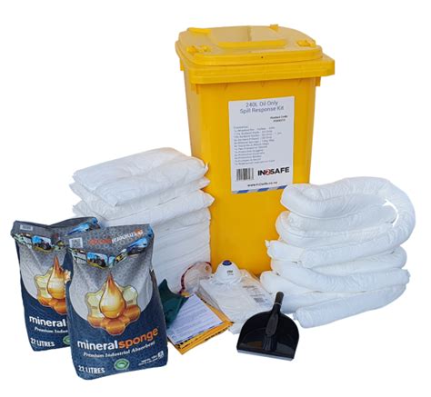 IN2SAFE Oil Only 240L Mobile Spill Kit Wheelie Bin Safety1st