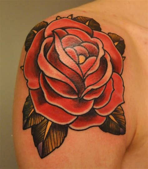 37 Best Old School Rose Tattoo Images On Pinterest Rose Tattoos Old