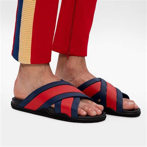 Dép Nam Gucci Stripe Slides 630326 Phối Màu Size 41 Vua Hàng Hiệu