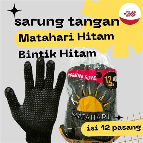 Jual Sarung Tangan Matahari Hitam Putih Bintik Hitam Lusin Shopee