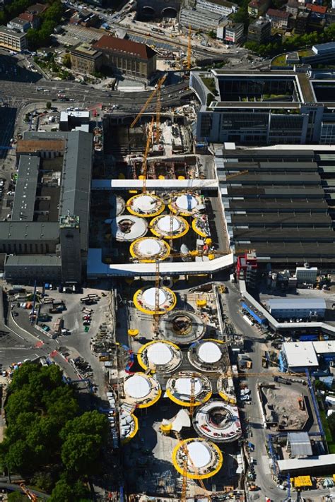 Luftaufnahme Stuttgart Bauarbeiten Stuttgart Am Hauptbahnhof In