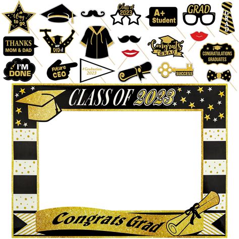 Buy Lucleag 2023 Graduation Photo Booth Props Kit 21pcs Graduation