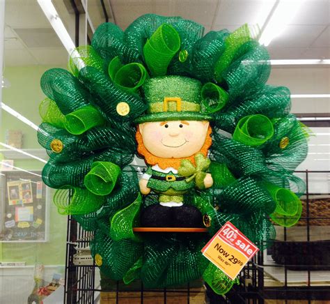 My First Deco Mesh Wreath St Patrick S Day Decorations St Patrick S