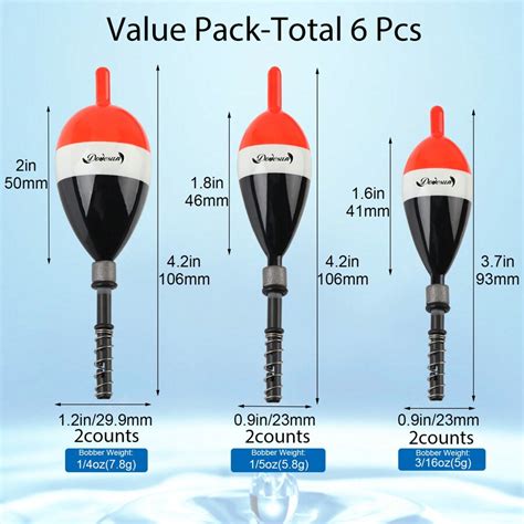 Dovesun Pcs Kit Fishing Bobbers Fishing Floats And Bobbers Slip