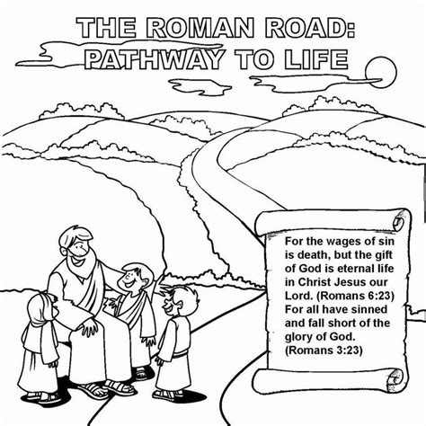 Romans Road To Salvation Coloring Pages Roman Road To Salvation