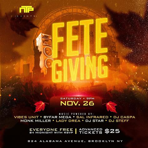 Fete Giving Nov 26 2022 Fete List Soca Events