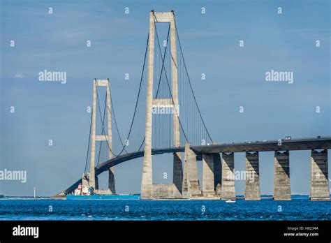 Denmark Great Belt Bridge Connecting The Islands Of Funen And Zealand