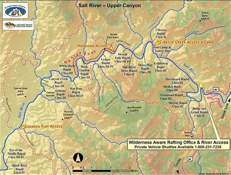 Salt River Upper Canyon Rafting Map Rafting White Water Rafting