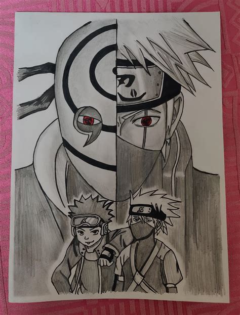 I sketched Obito & Kakashi : r/Naruto