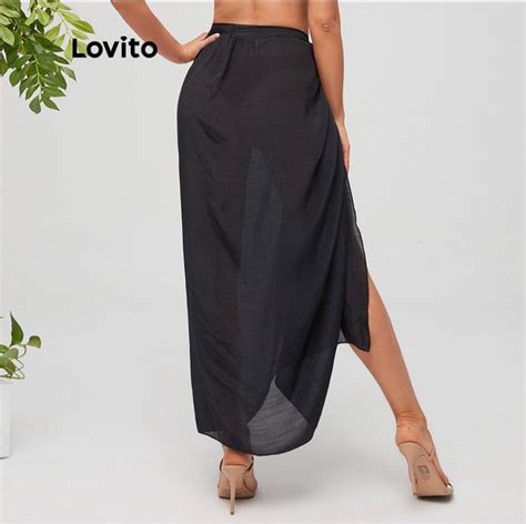 Lovito Boho Plain Kont Loose Cover Up Women S Fashion Bottoms Skirts