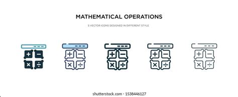 Mathematical Operations Icon Different Style Vector Stock Vector