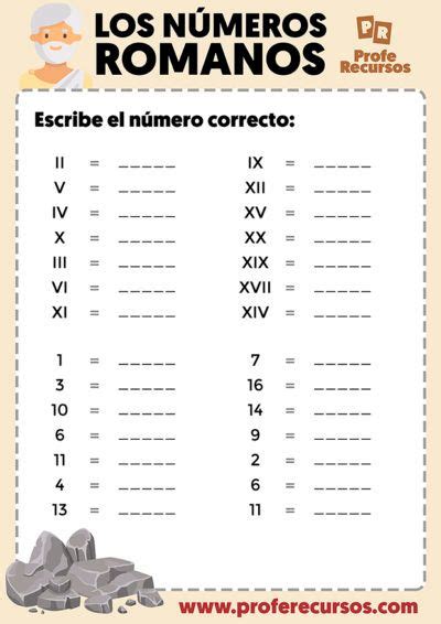 Cuadernillo Fichas de números romanos