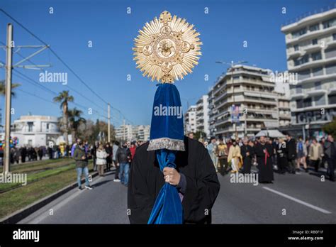 Athen Greece 06th Jan 2019 Orthodox Believers Take Part In A