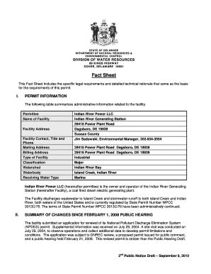 Fact Sheet Division Of Water Delaware Dnrec Delaware Form Fill Out