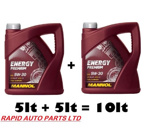 MANNOL 5w30 Fully Synthetic BMW LL-04 German Car Engine Oil Low Saps C3 ...