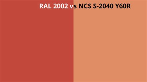 Ral 2002 Vs Ncs S 2040 Y60r Ral Colour Chart Uk