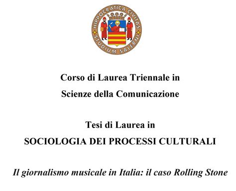 Il giornalismo musicale in Italia: il caso Rolling Stone : Giandomenico