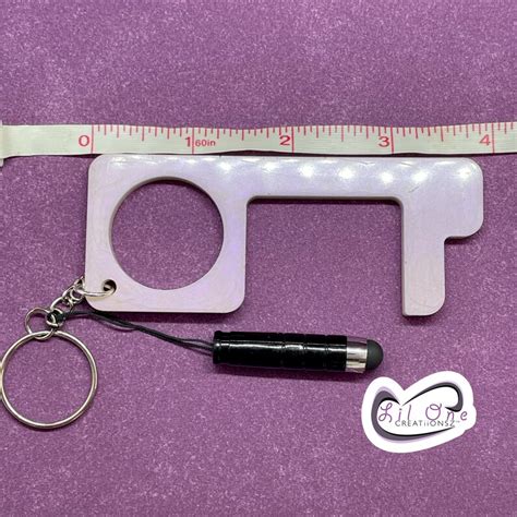 No Touch Resin Keychain And Stylus Contactless Door Opener Etsy