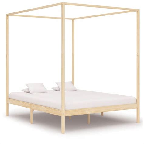 Canopy Bed Frame Solid Pine Wood 6FT Super King